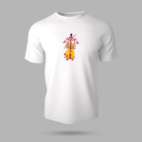 Violin Flowers Graphic T-Shirt for Men/Women